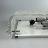 60s 70s ice glass flush mount ceiling lamp by Kaiser Leuchten Germany