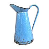 Large blue speckled model enamel pitcher