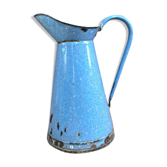 Large blue speckled model enamel pitcher