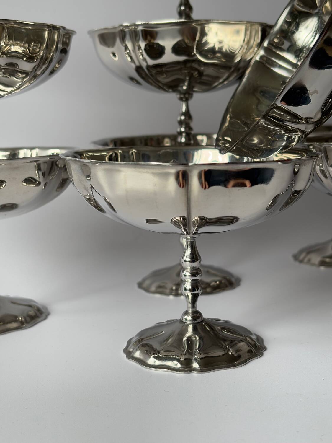 Vintage stainless steel ice cream cups