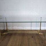 Table basse design en métal doré façon bambou dlg bagues
