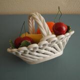 Old ceramic fruit basket vintage ceramic fruit basket barbotine