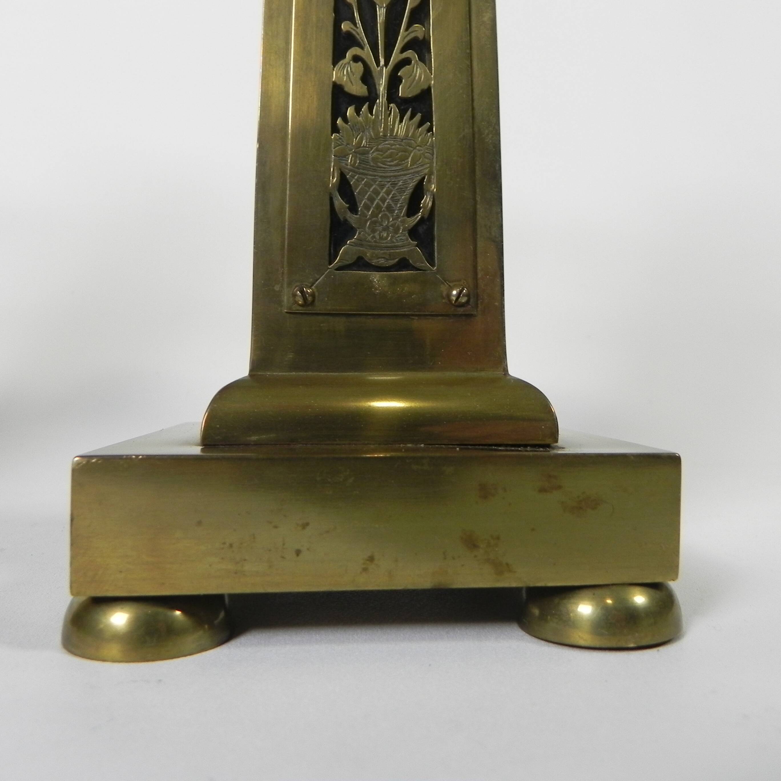 Set of 2 brass Art Nouveau candlesticks, circa 1910