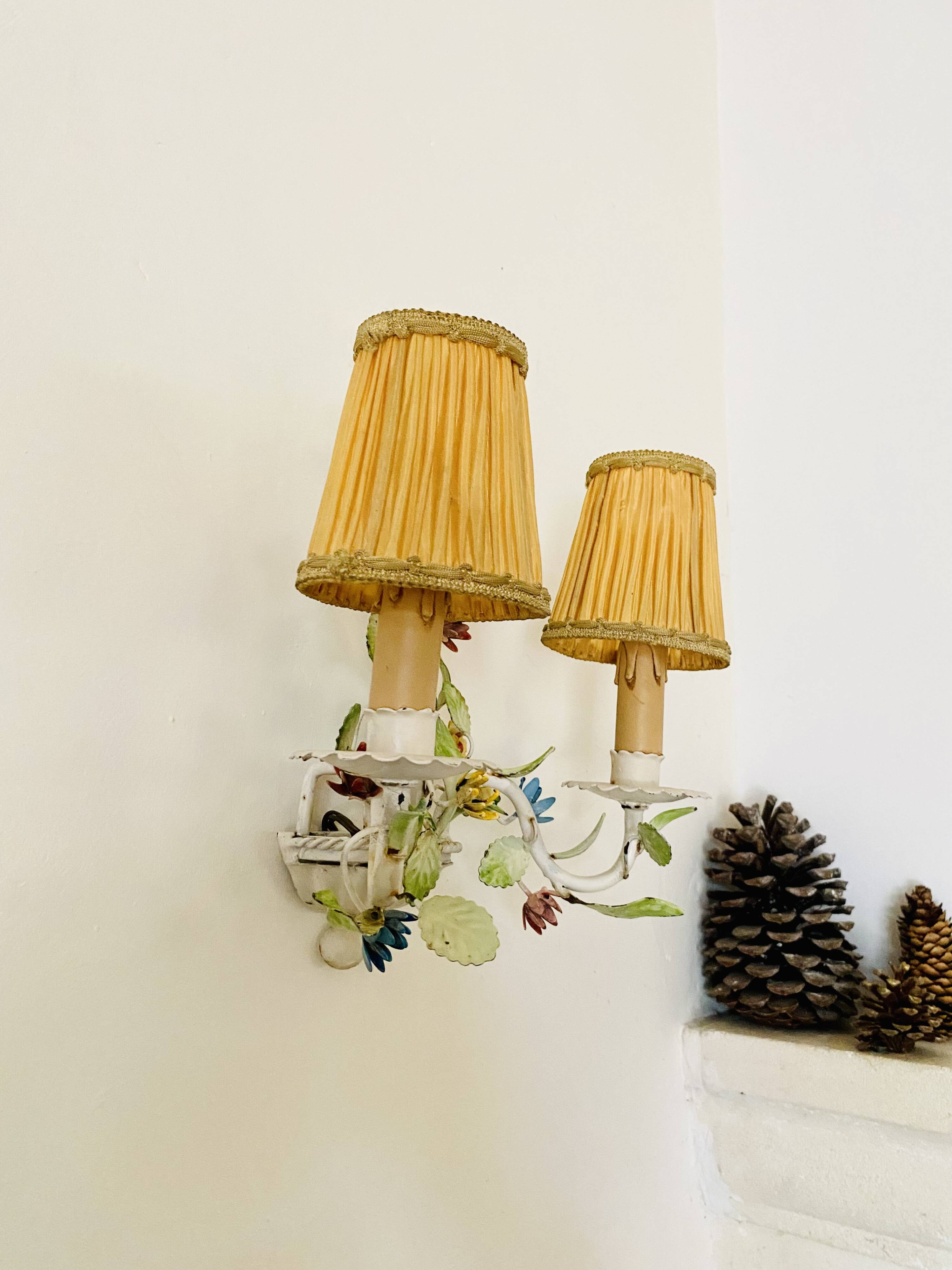 Metal wall light, 2 lights, 1950s