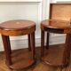 Pair of Art Deco bedside tables made of cedar magnifying glass