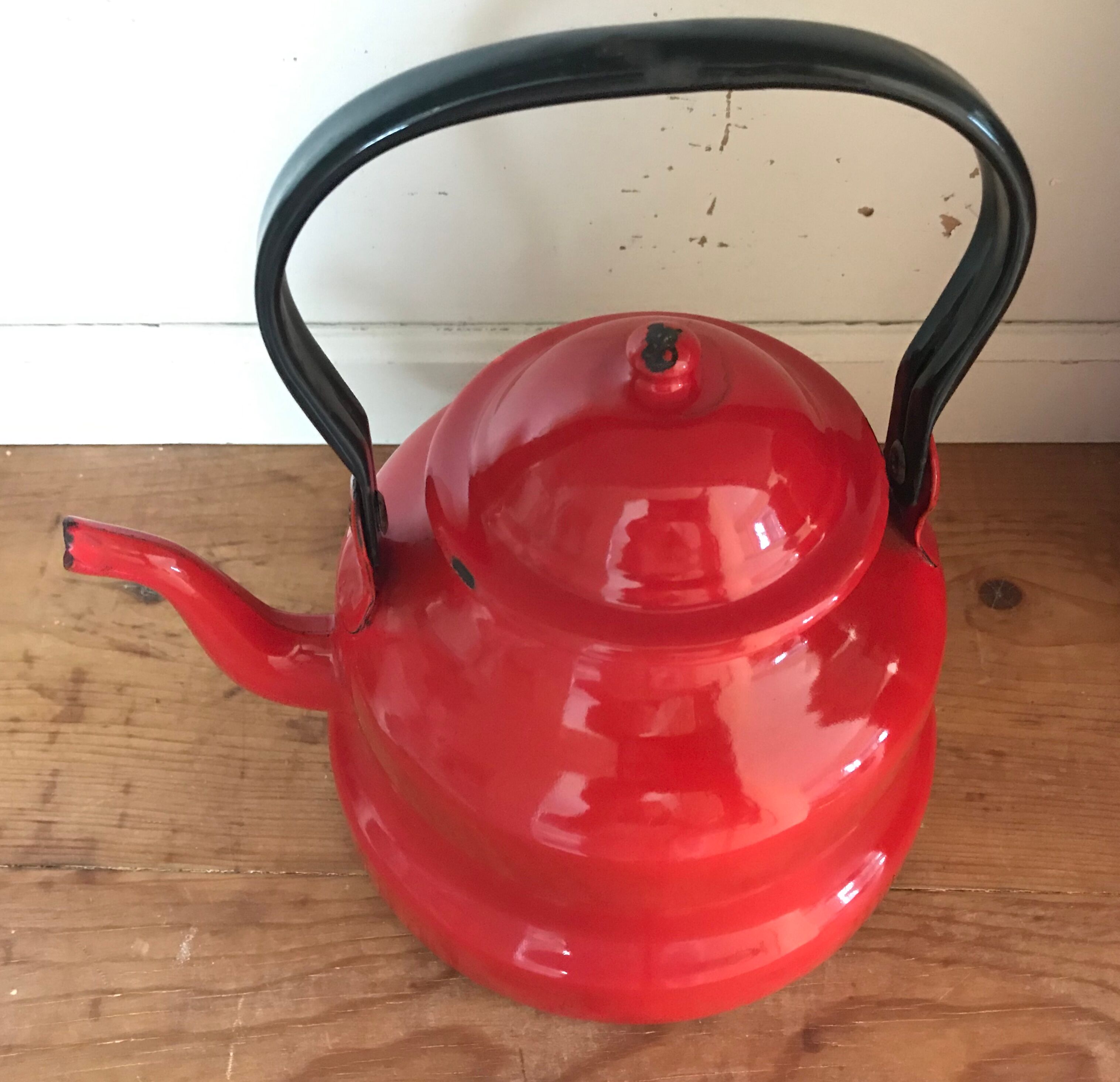 Vintage enamelled kettle