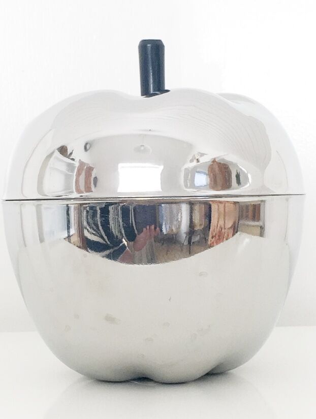 Silver apple ice bucket