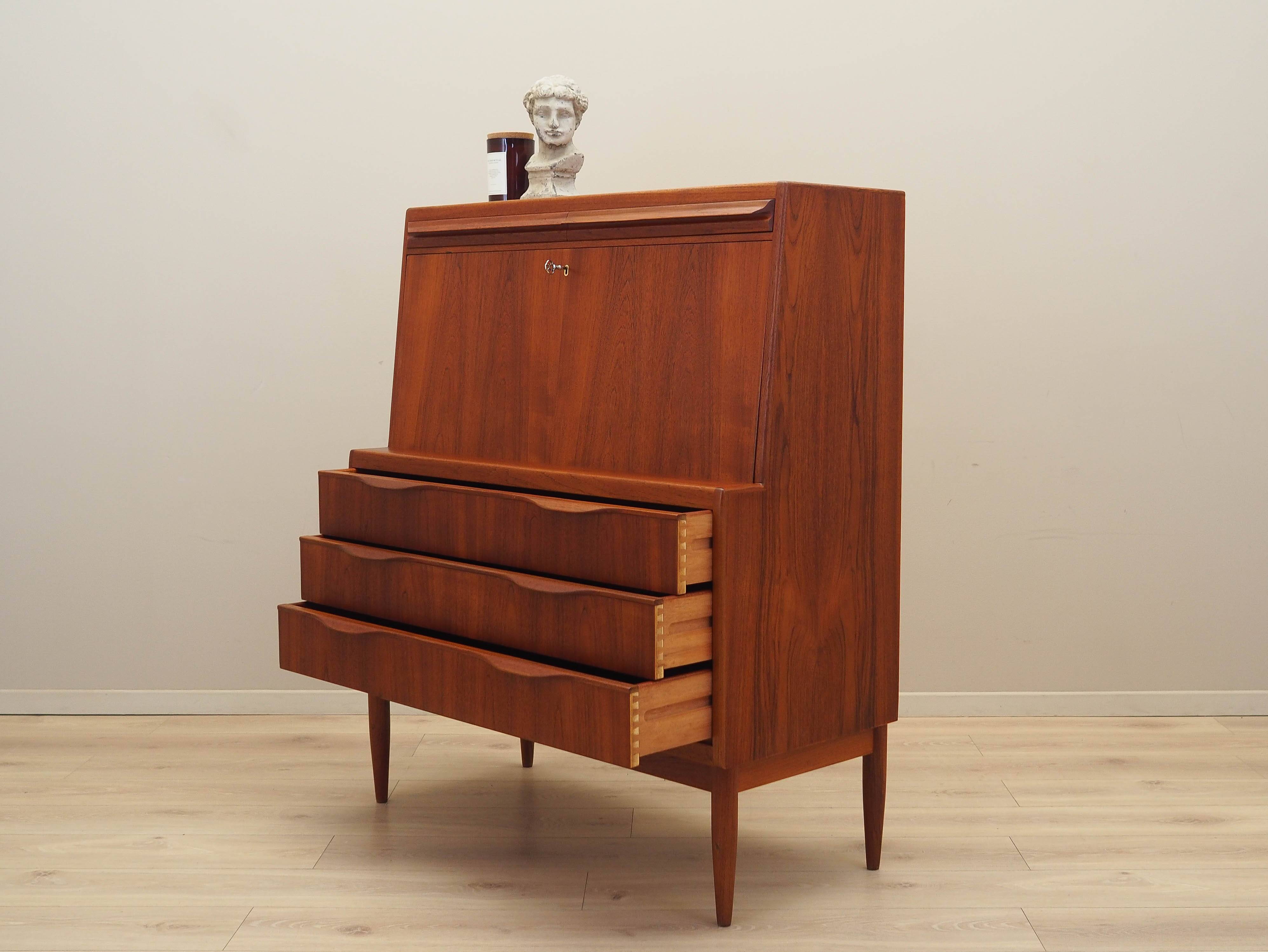 Teak secretary, Danish design, 1960s, Erling Torvits, Klim Møbelfabrik