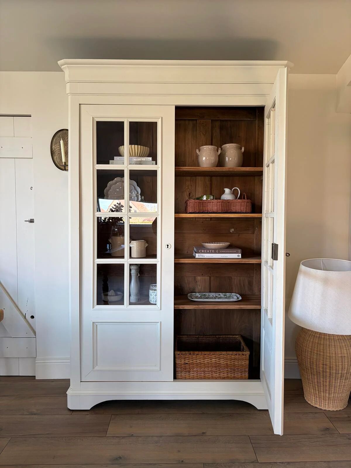 Oak and cherry display cabinet