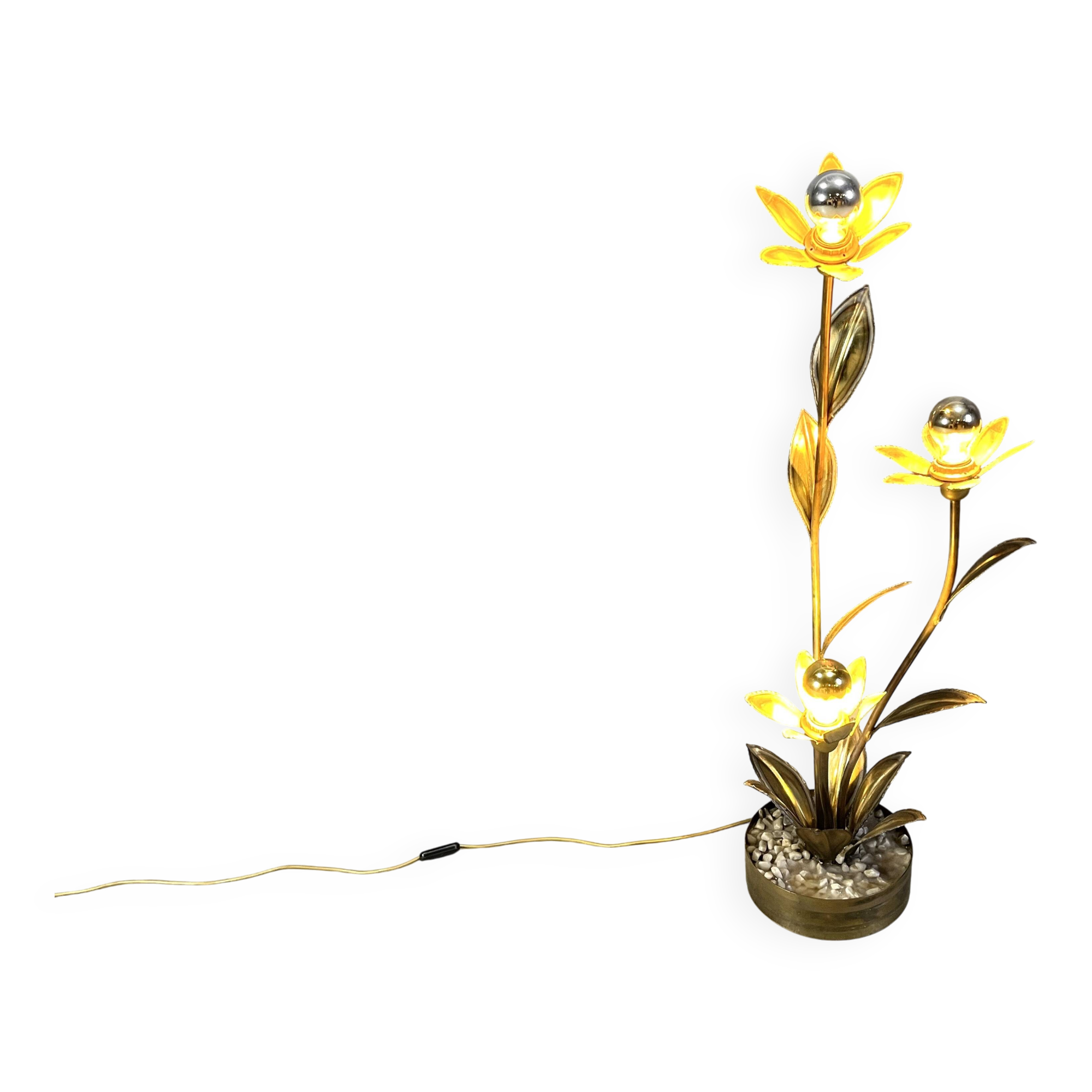 Maison Jansen lotus floor lamp, 1970s