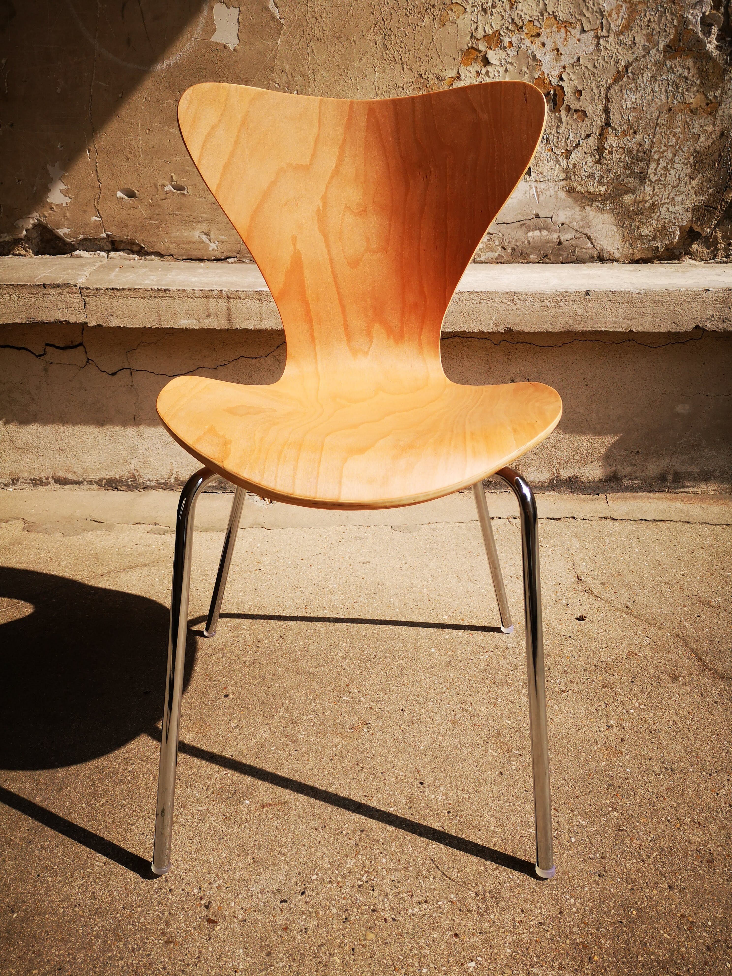 Wooden and chrome design chair