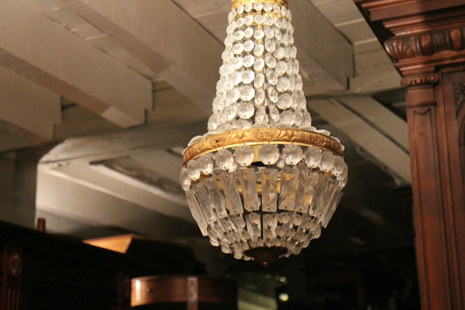 Balloon chandelier bronze frame and crystal grapevines Transition style