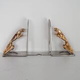 Pair of Jaguar brand mascot bookends from the 70s and 80s