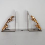 Pair of Jaguar brand mascot bookends from the 70s and 80s