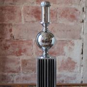 Large floor lamp from Maison Barbier, chrome Bauhaus design lamp.