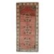 Vintage Turkish Oushak handmade pink cotton wool runner rug 163x370
