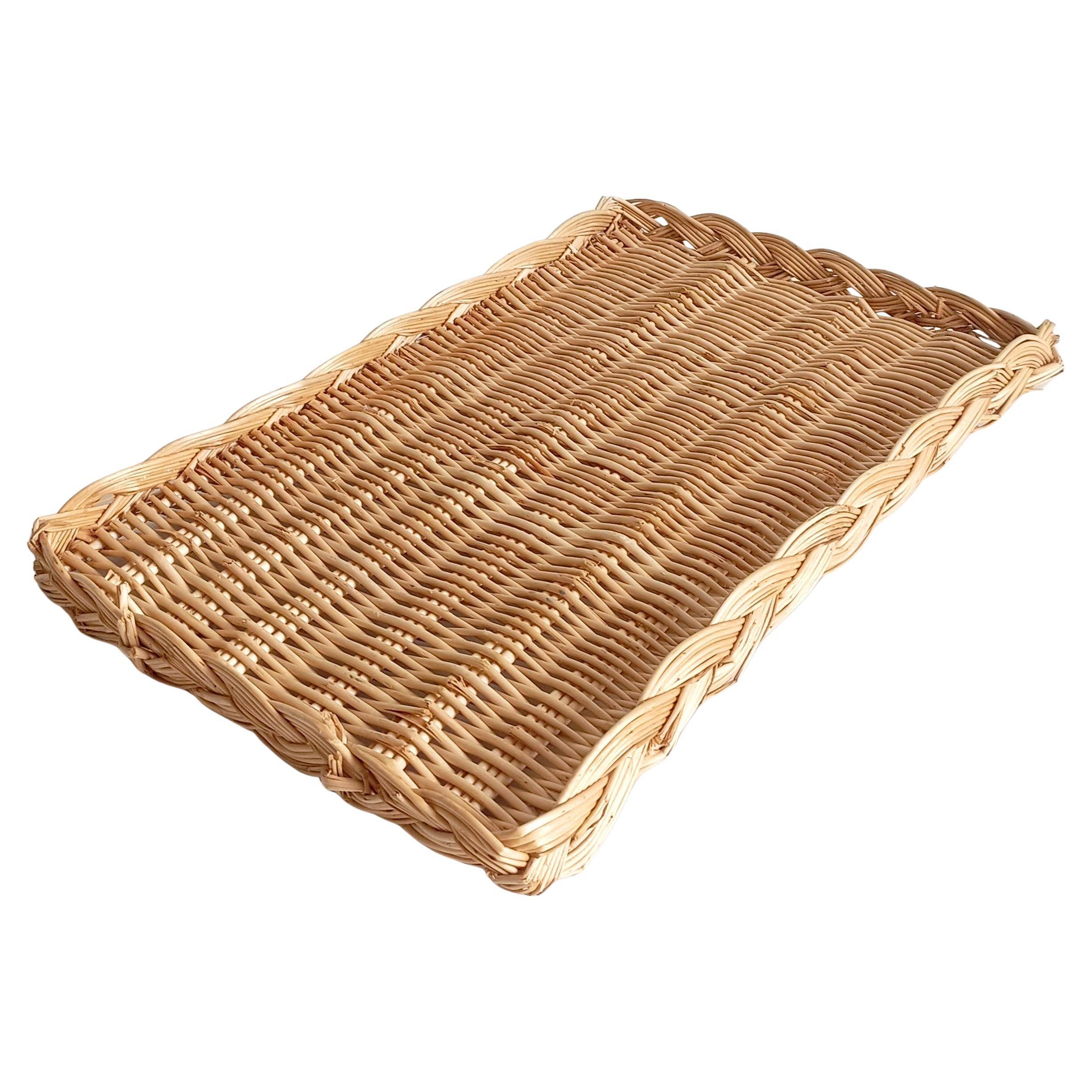 Panier en osier rustique de Provence, France, 20e siècle