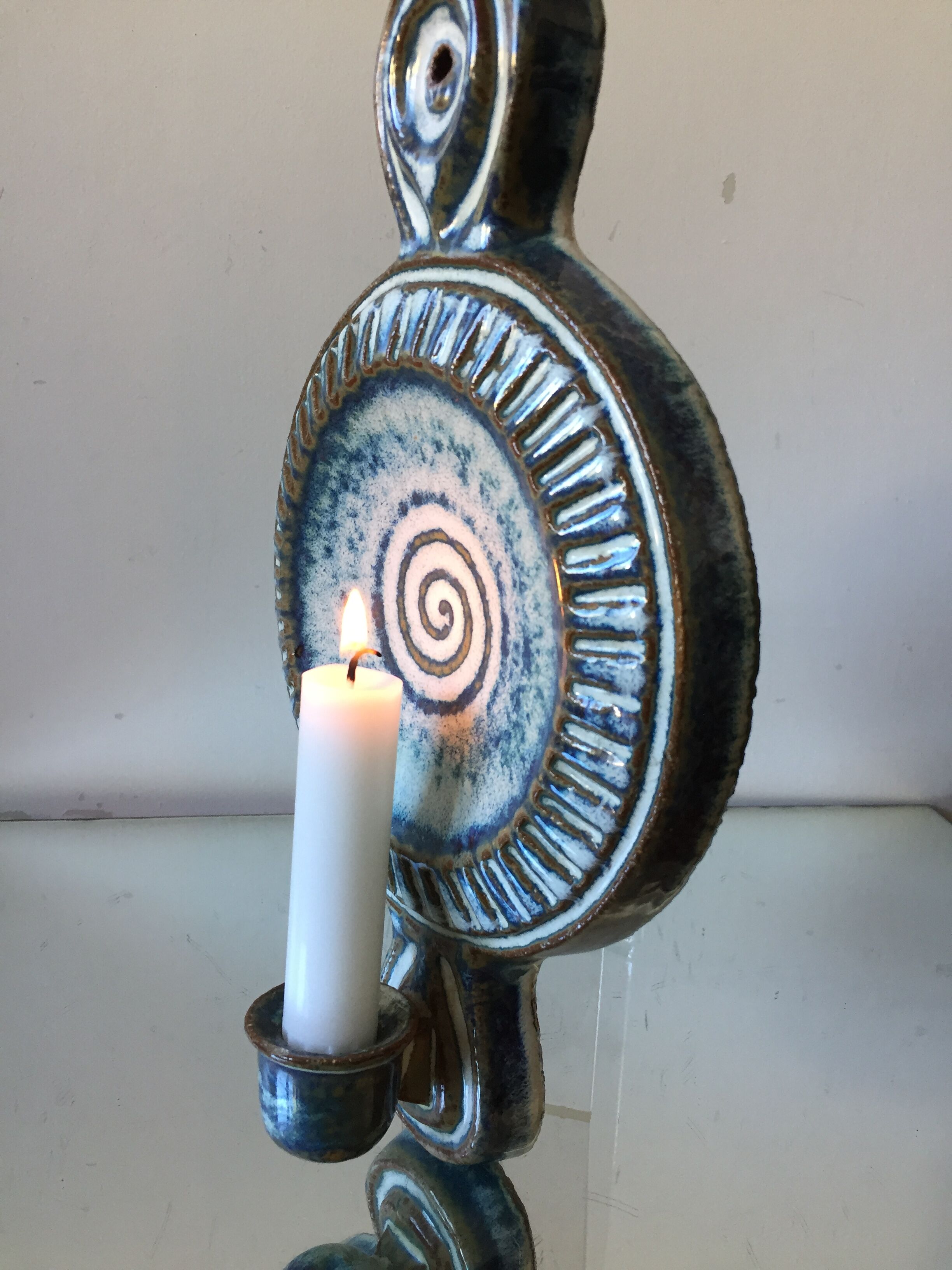 Bougeoir mural en grès de Soholm