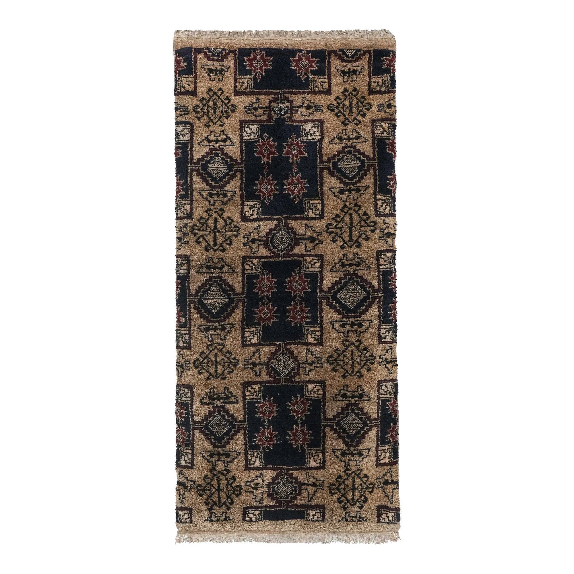 Vintage handmade Turkish rug 90x193 cm