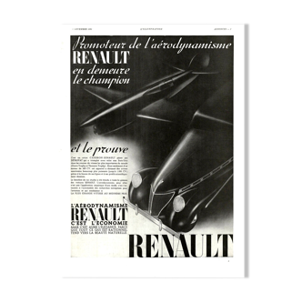 Vintage poster 30s Renault Automobiles