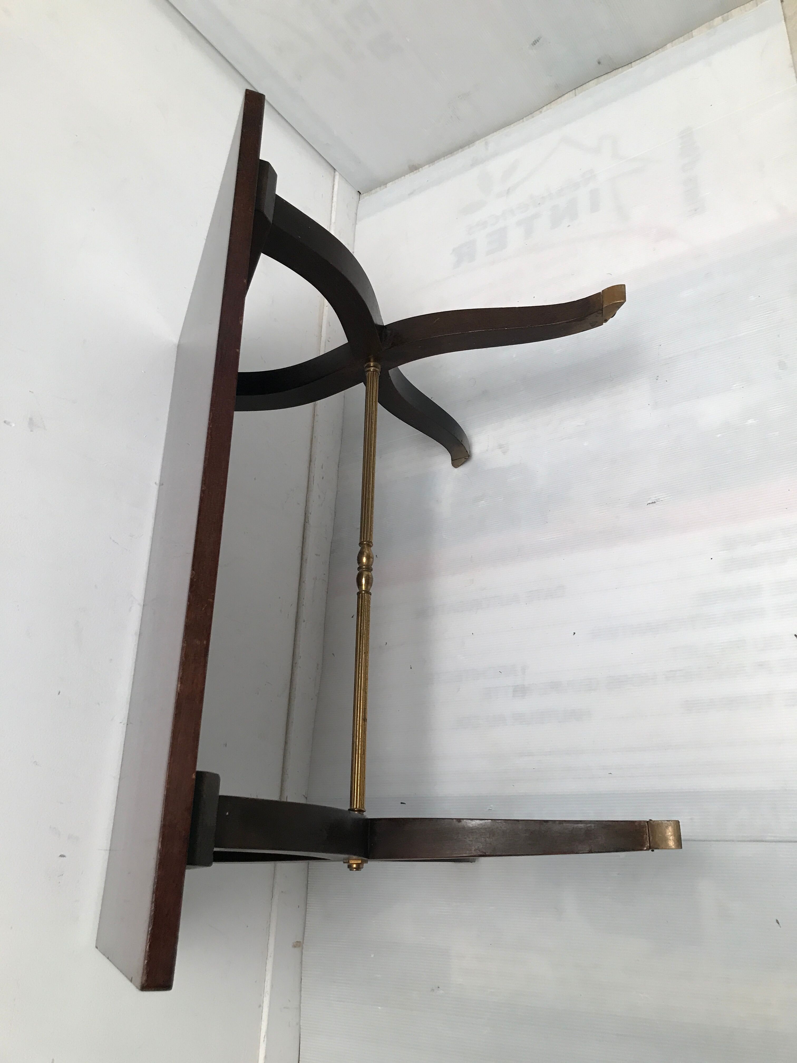 Empire style coffee table in wood veneer and brass