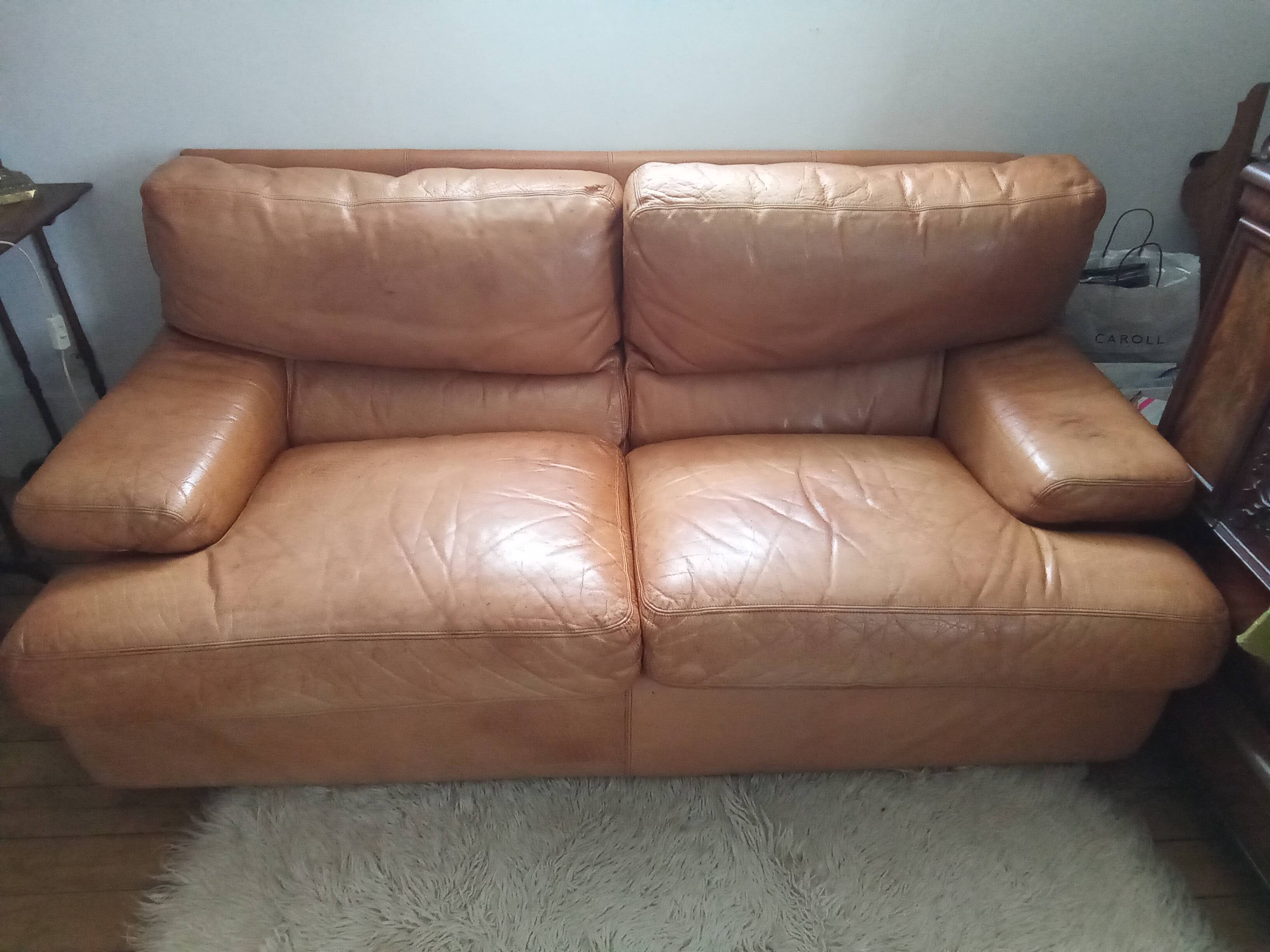 1970s leather sofa