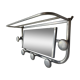 Aluminum wall-mounted coat rack with mirror