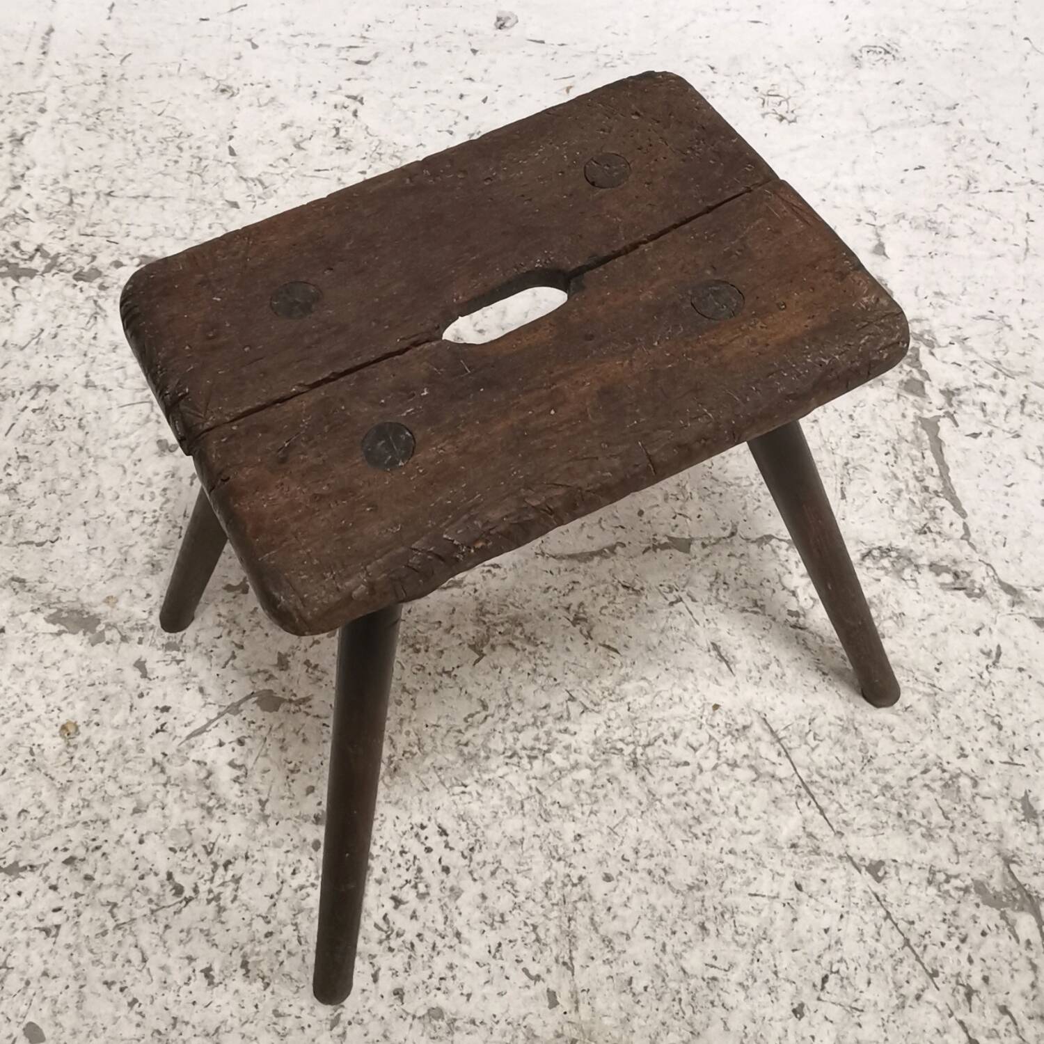 Antique 1911 Vintage Brutalist Industrial Stool