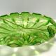 Large Green Bullicante Murano Glass Bowl or Centerpiece with Gold Leaf
