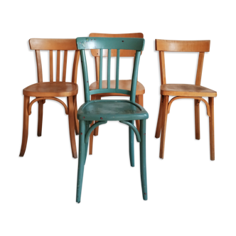 Lot of mismatched bistro chairs Thonet and Bauman