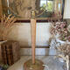 Mazda style beech and brass lamp base