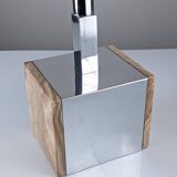 Travertine Marble and Chrome Table Lamp, 1960s