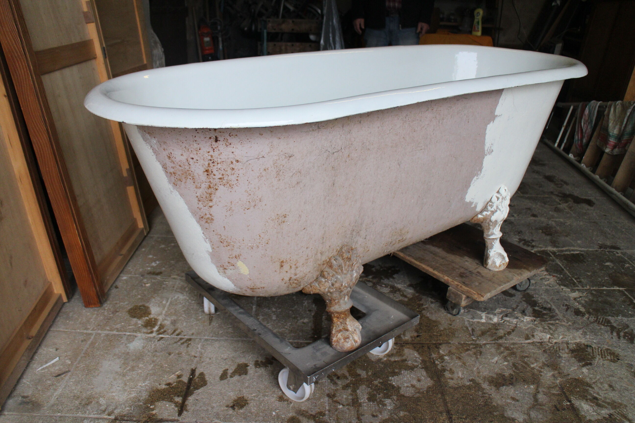 Old cast iron bathtub