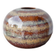 Striated glazed ceramic vase, ball vase, flower pot, interior decoration, collection, 70's
