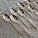 12 moka spoons in silver metal art deco