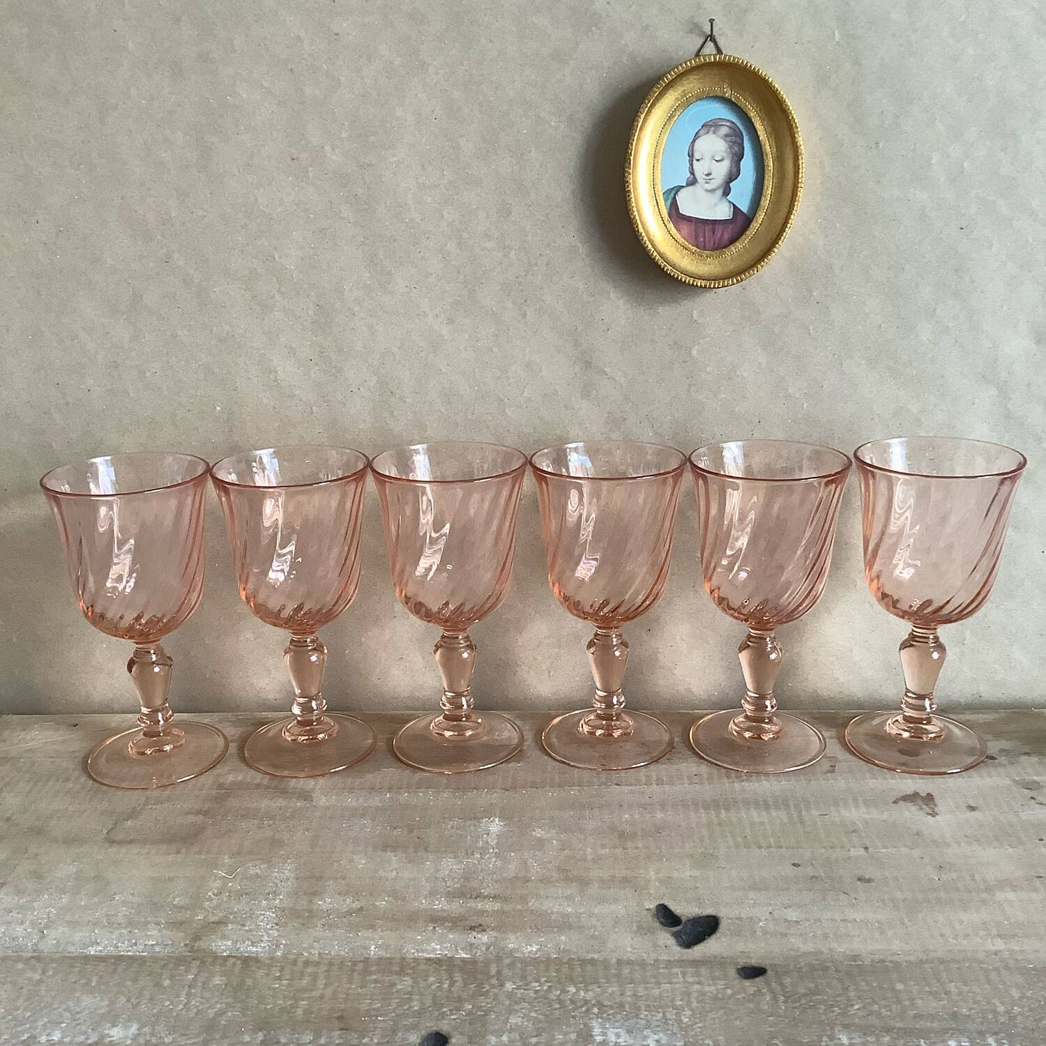 6 verres à vin rosaline