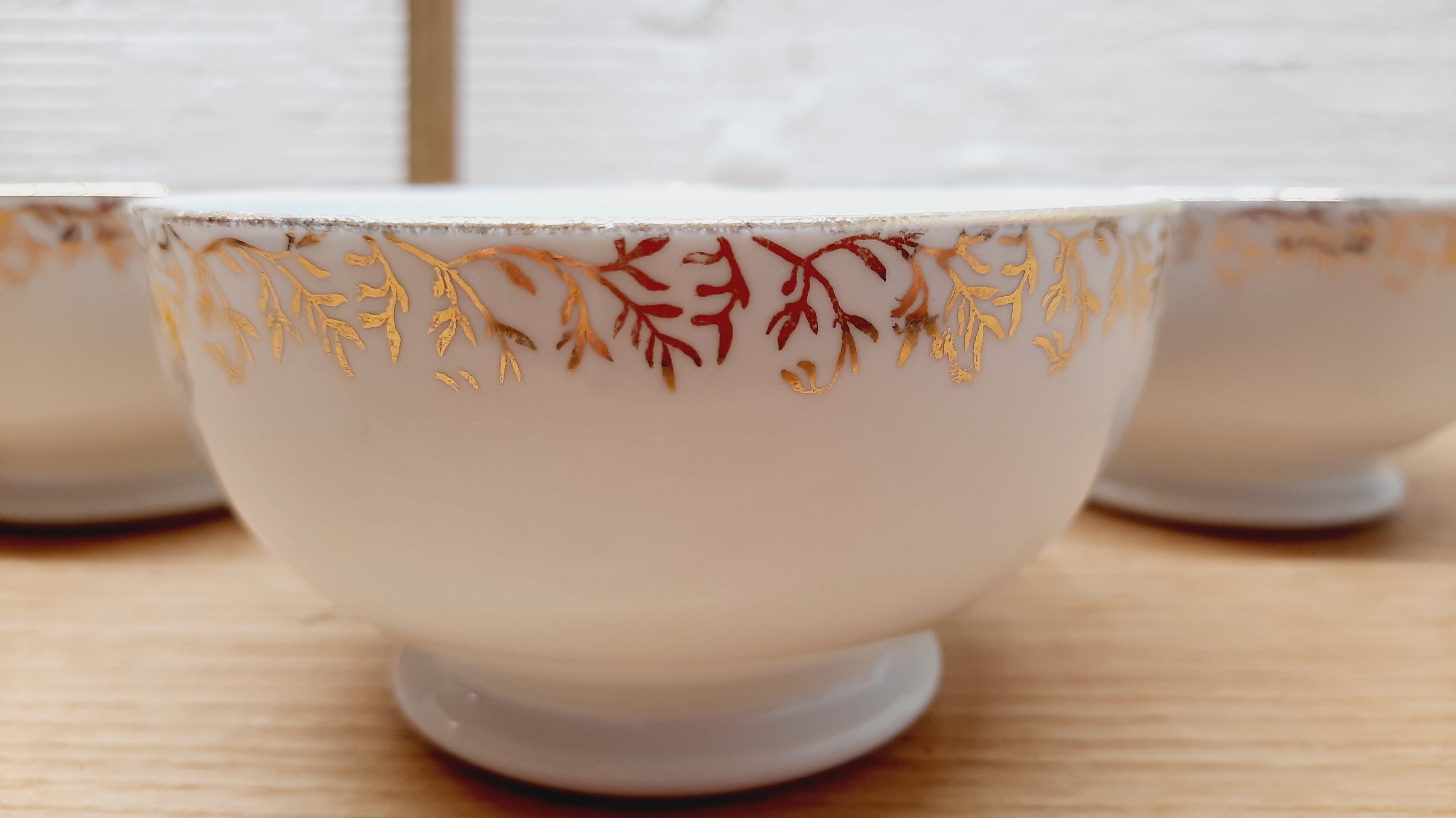 Set 4 bols porcelaine oiseaux de paradis