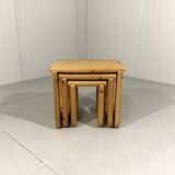 Pine nesting tables in Rainer Daumiller style, 1970’s