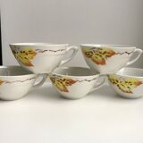 set of 5 coffee cups Badonviller 30-40s