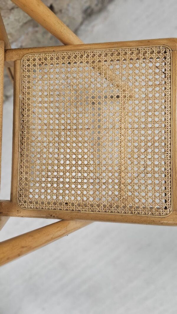 Chaise pliante cannage année 1980