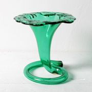 Vintage Green Glass Art Vase / Hand-blown Home Decor / Stilvetro / Rome
