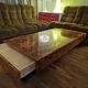 Wooden burl coffee table, Italian design by Roche Bobois, 1970s.