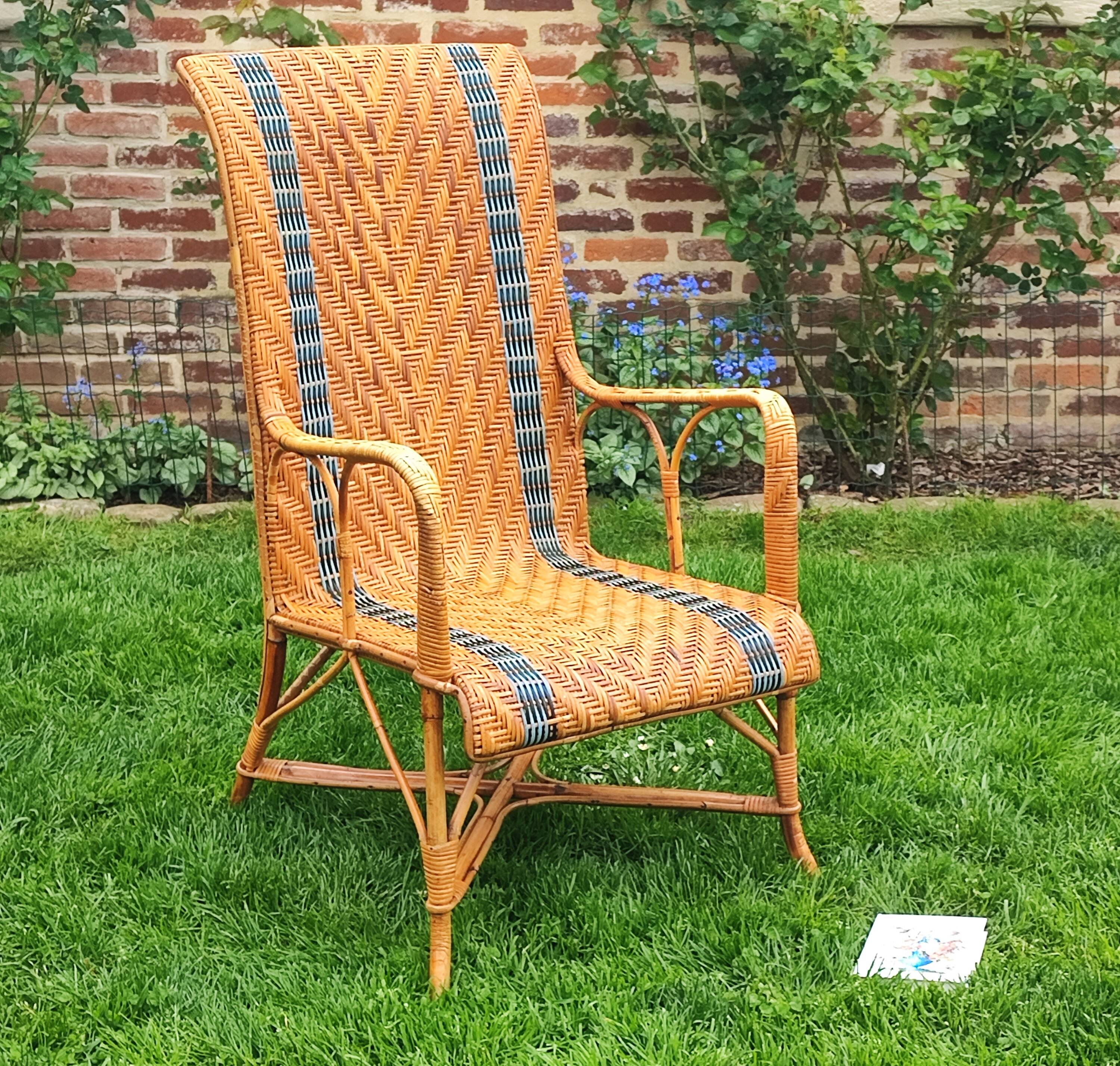 Fauteuil en rotin 60s