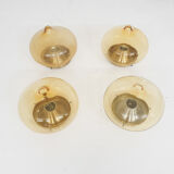 Set of four Dijkstra glass ceiling lights “Drop” The Netherlands, 1960's