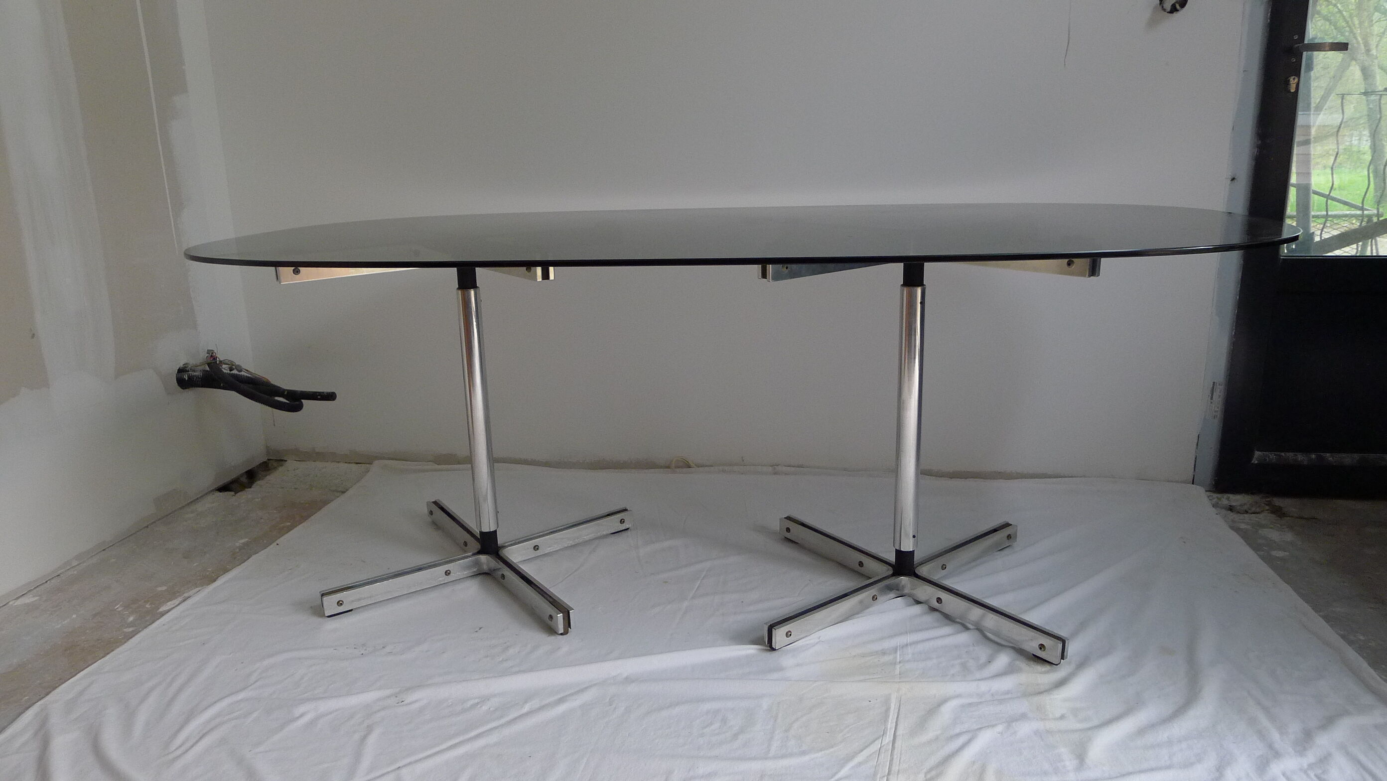 Glass dining table - 70s