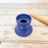 photo blue ceramic candle holder