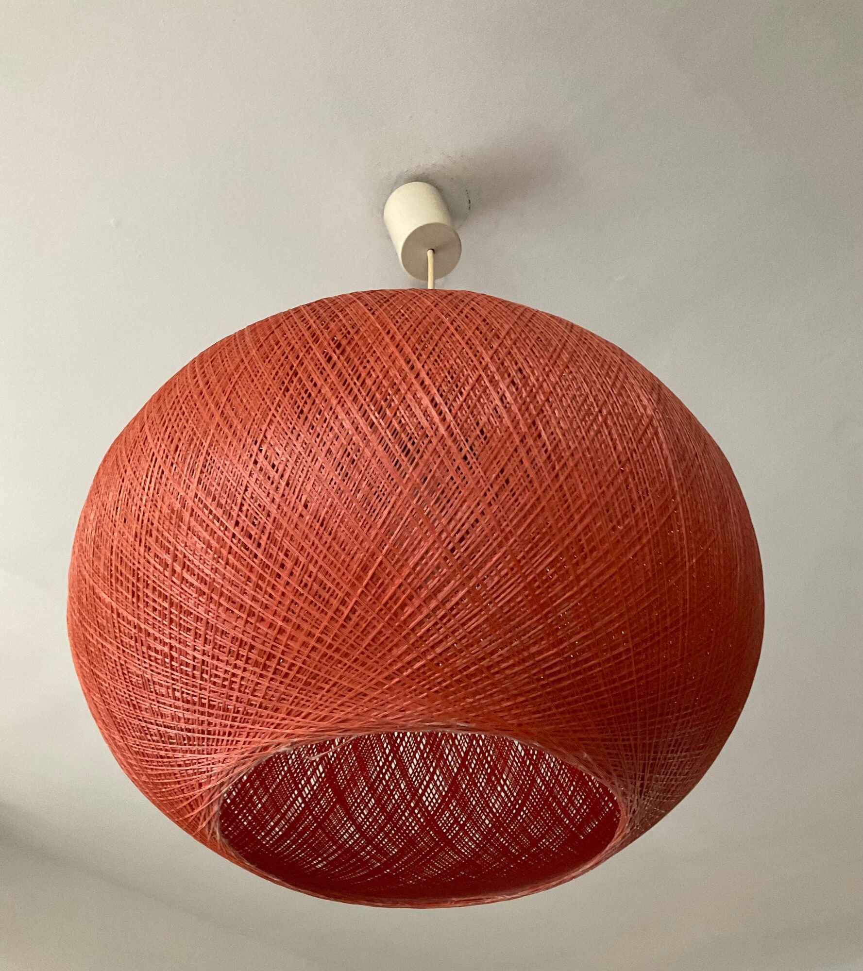 Vintage pendant lamp nylon thread ball 60s-70s