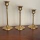 Bougeoirs scandinaves en laiton vintage