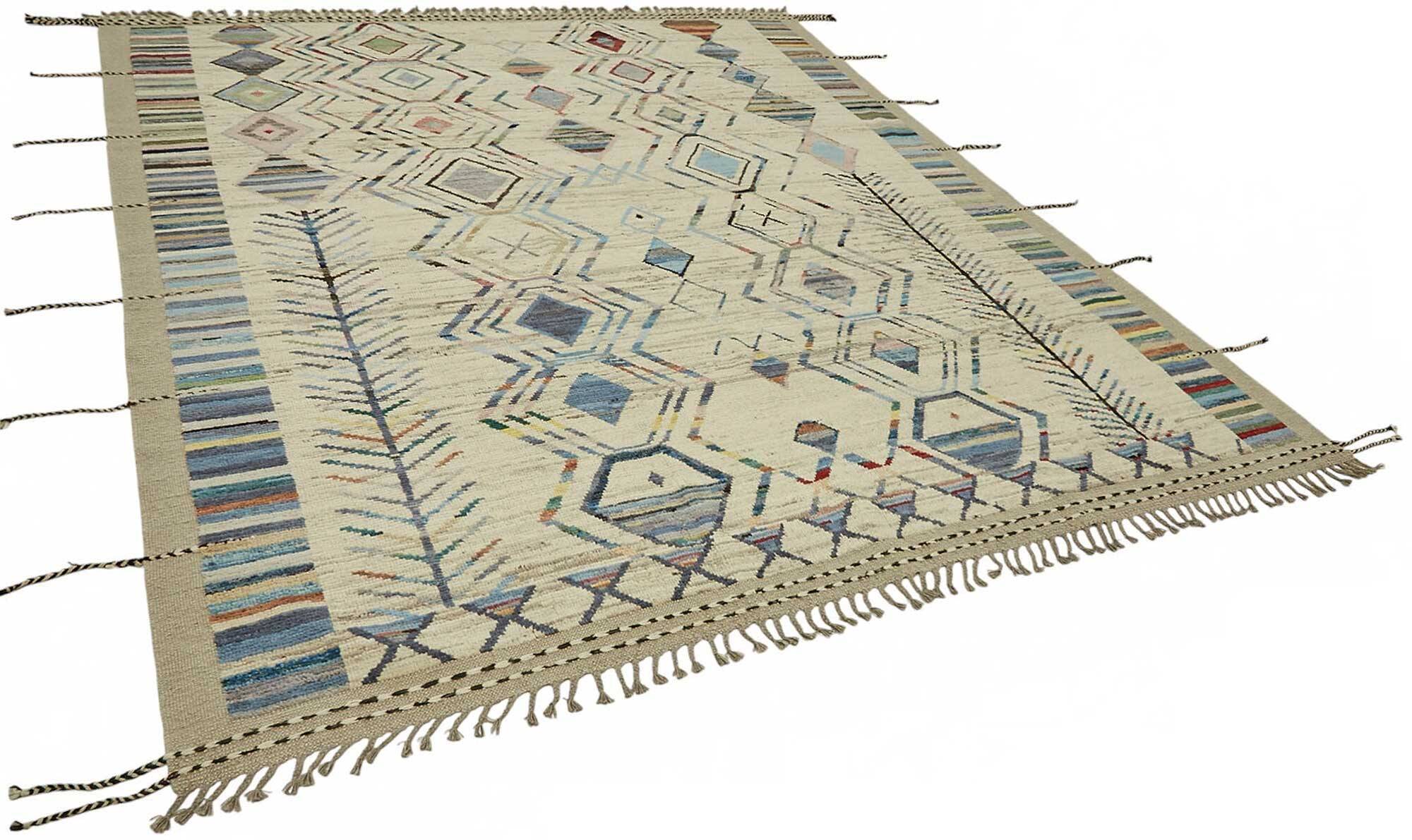 Hand-Knotted Turkish Contemporary 256 cm x 307 cm Multicolor Wool Carpet