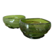 Lot de 2 coupelles en verre soufflé vert vintage Coupelles artisanales